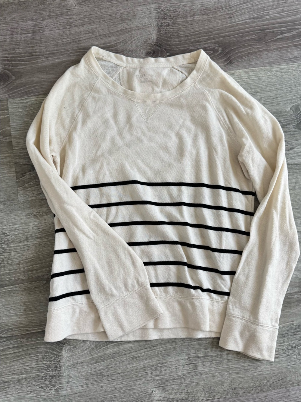 Merona Cream and Black Striped Pullover Sweater
